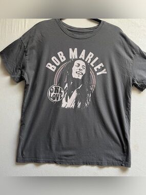 Abercrombie & Fitch Bob Marley One Love Graphic Tee Charcoal Grey Size M